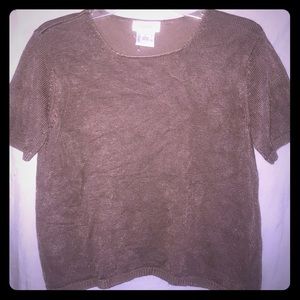 Talbots Short Sleeve chocolate brown sweater